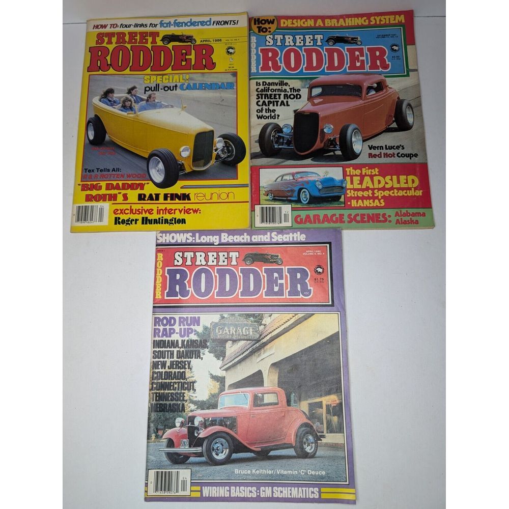 Lot Of 3 Vintage Street Rodder Magazines 1980/81/86‎ Rat Fink Reunion Hot Rods